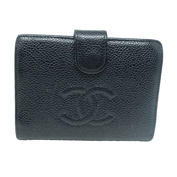 Chanel Black CC Compact Bifold Leather Caviar Purse Wallet Box CC-W0712P-C007 - Picture 2 of 9
